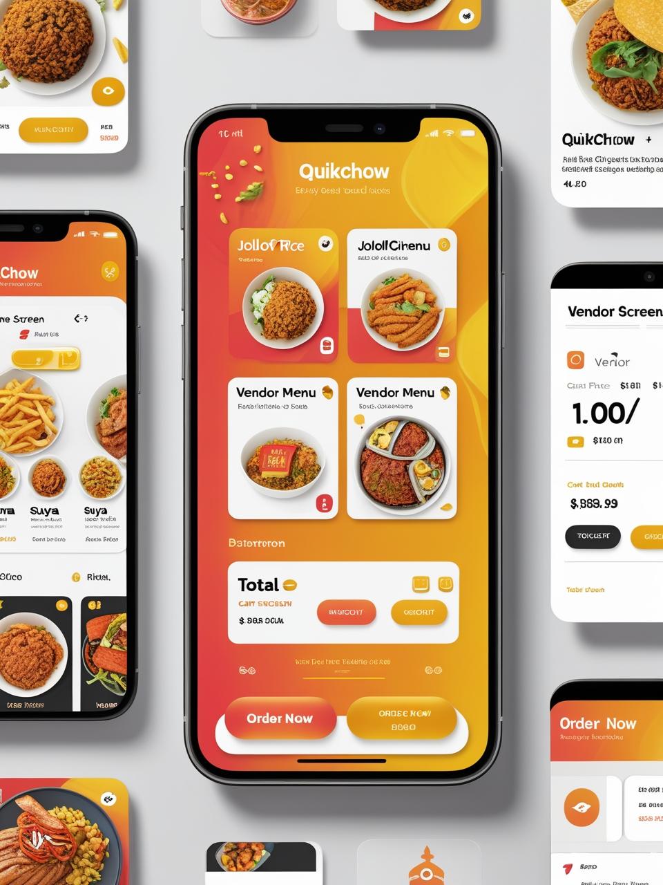 Mobile phone showing the QuickChow app